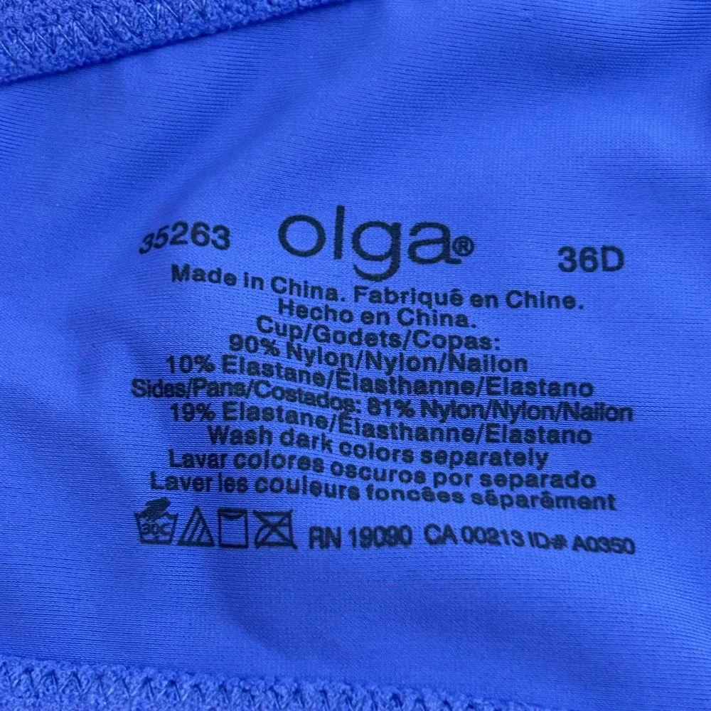 Olga Pretty Lace Cami-Bra 35263 Blue Underwire Full Coverage 36D NWT - Picture 4 of 5